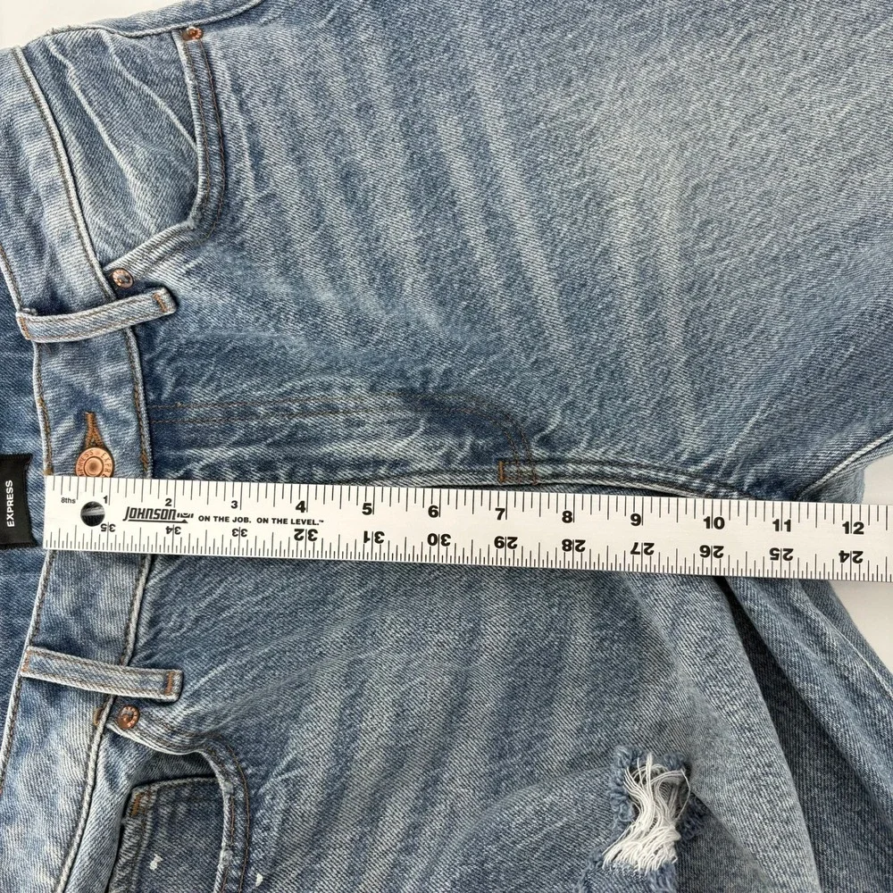 Express Women Straight‎ Ankle High Rise Stretch Jeans Light Wash Size 8R